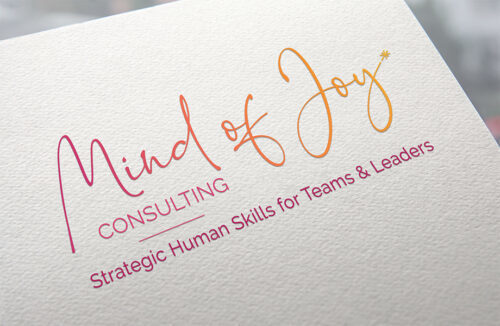 Logotype of Mind of Joy Consulting with corporate signature